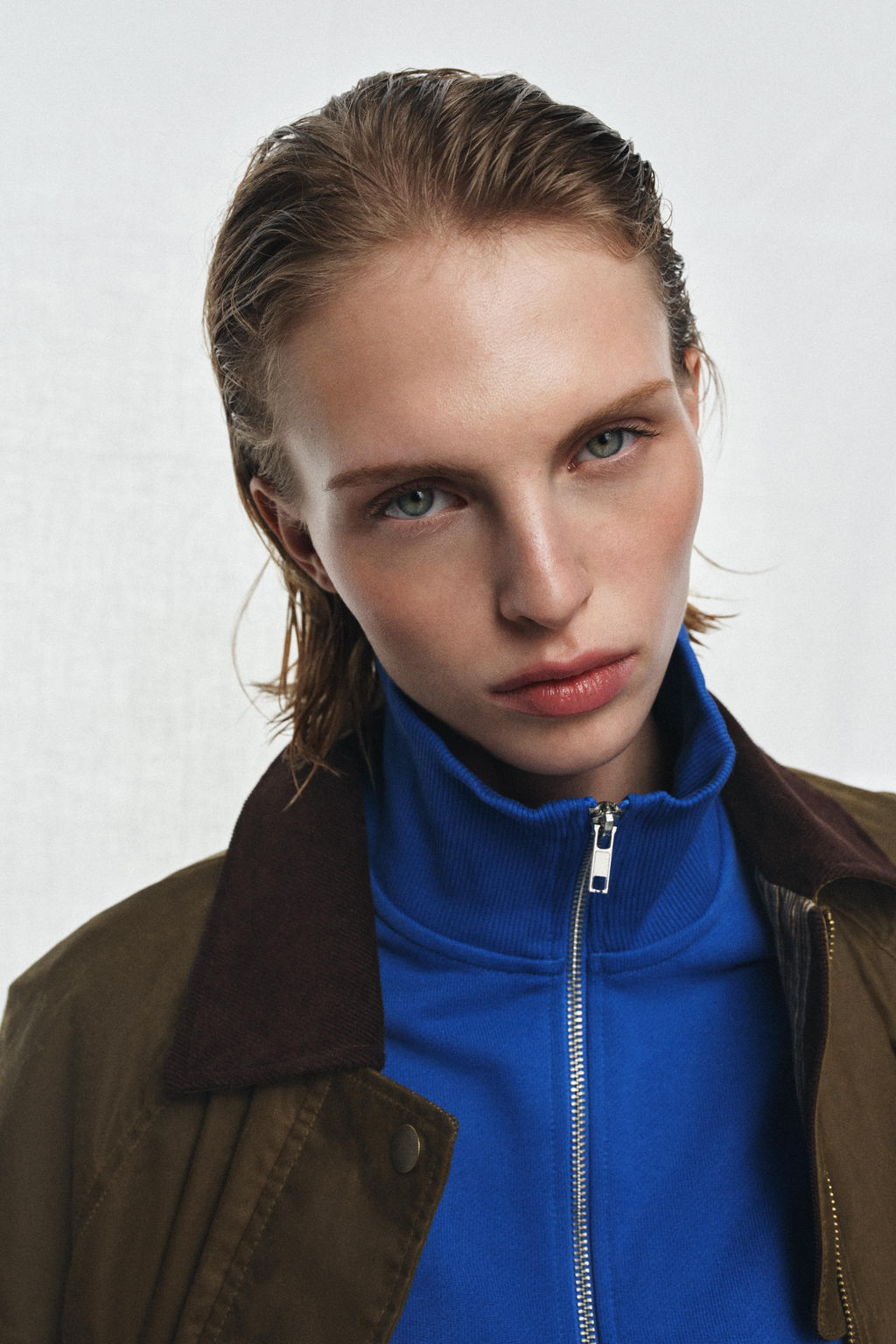 ZW COLLECTION WAXED JACKET WITH CORDUROY COLLAR - Zara фото 7