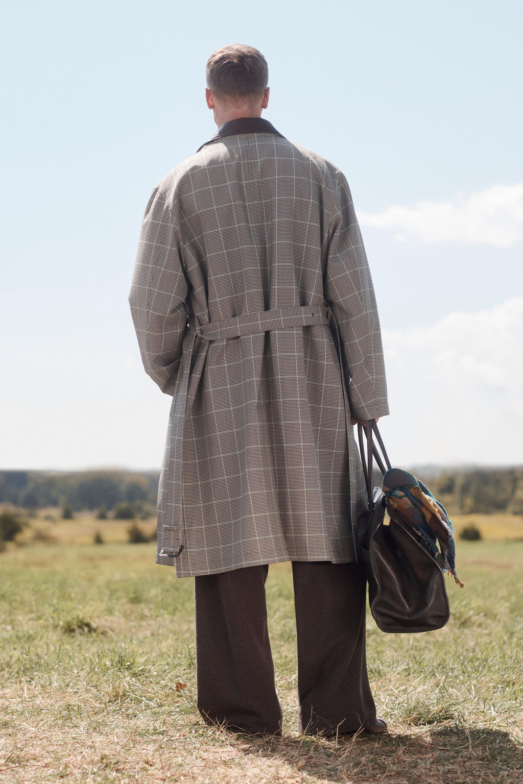 LIMITED EDITION CHECK TRENCH COAT WITH LEATHER DETAIL