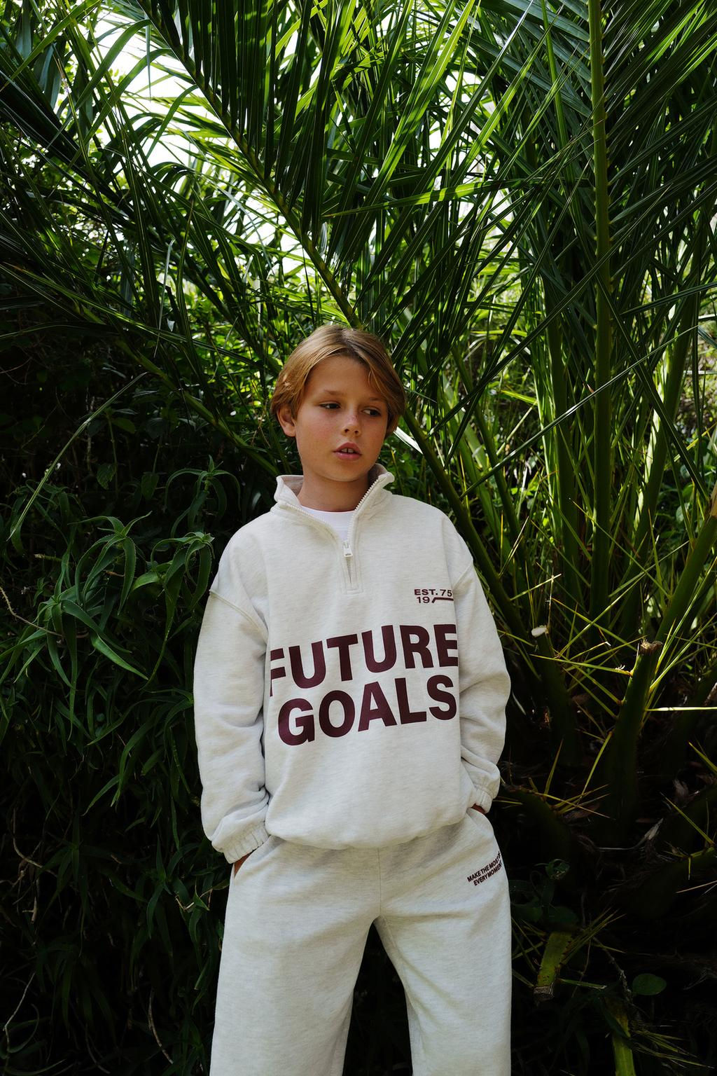 ZIP-UP SWEATSHIRT WITH TEXT PRINT