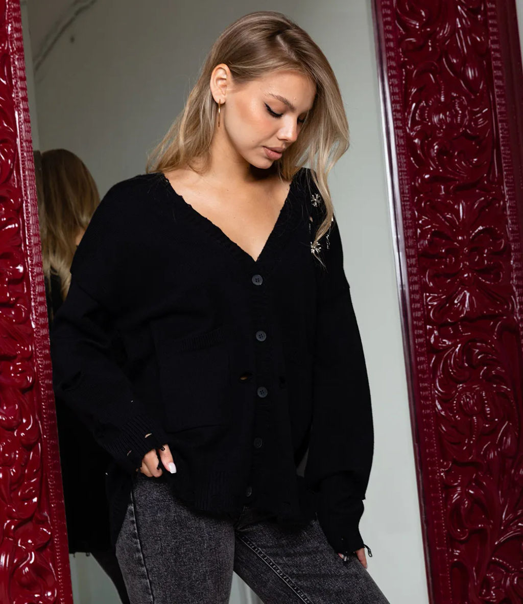 Кардиган #КТ882 (6), чёрный