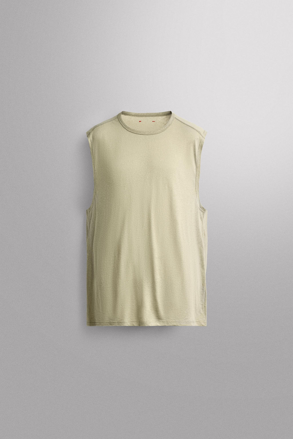 CAMISETA TANK LIGERA LINO - ALGOD?N / verde lavado - Zara фото 7