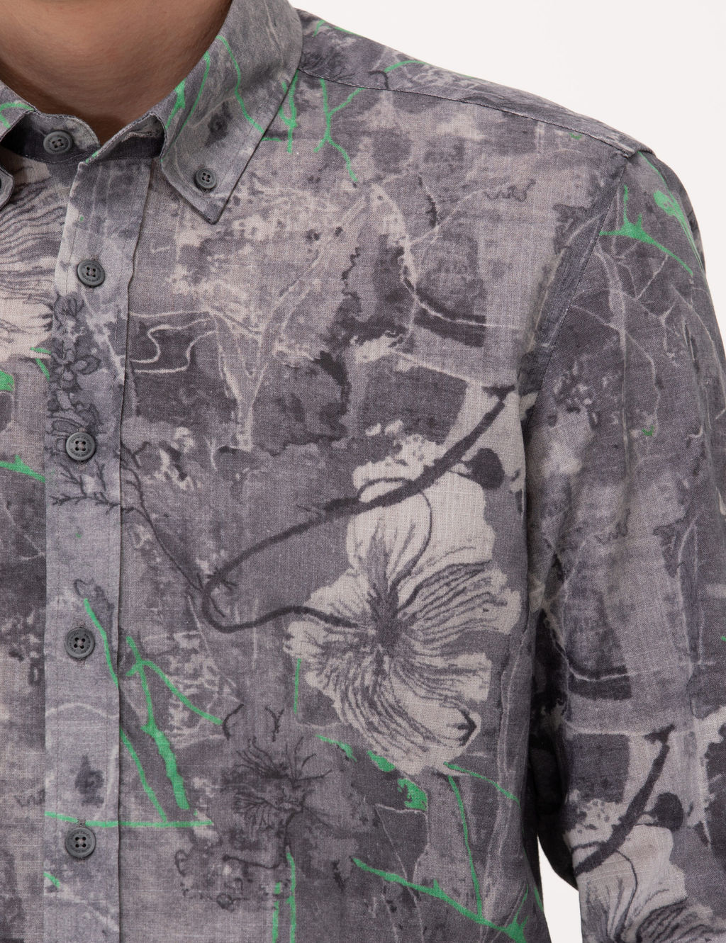 Gri Slim Fit Uzun Kollu G_mlek