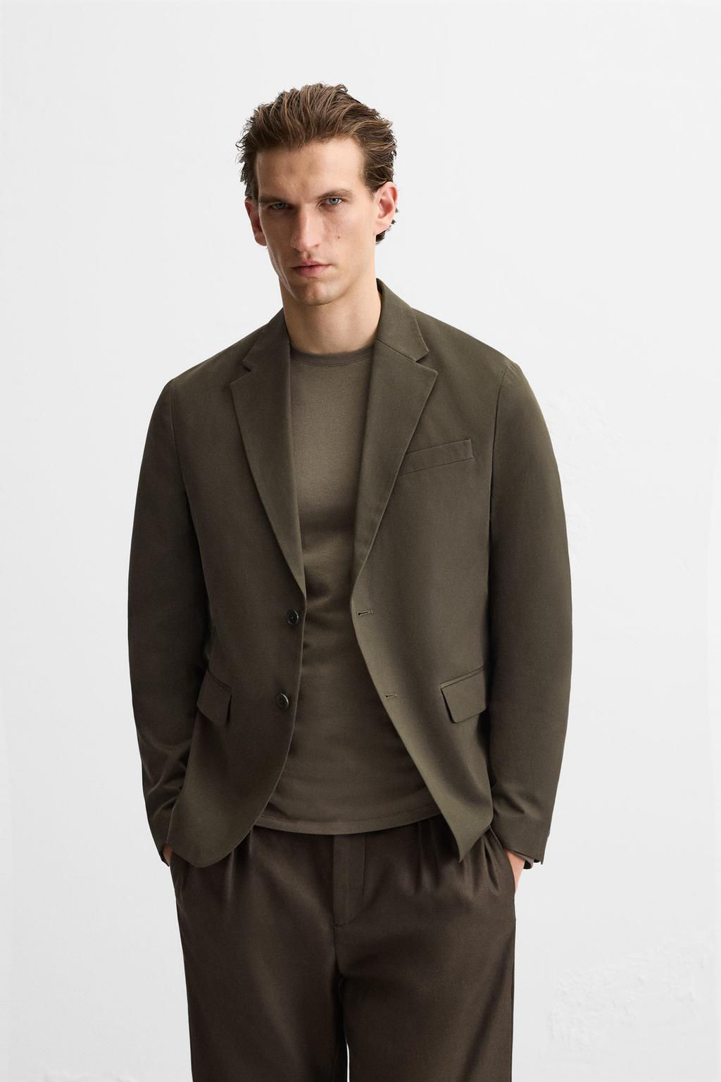 COTTON - LYOCELL RELAXED FIT BLAZER - Zara фото 10