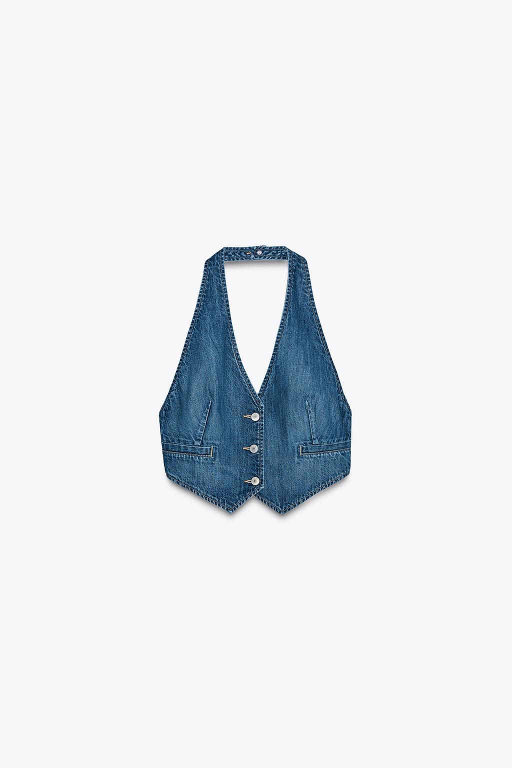 TIE DENIM TOP - Zara фото 7