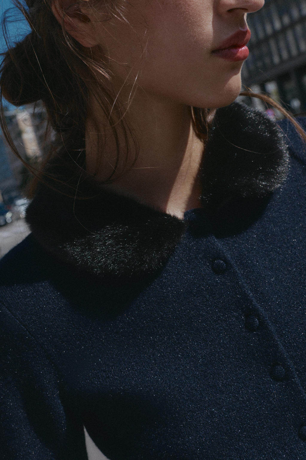 CONTRAST KNIT FAUX FUR CARDINGAN - Zara фото 5