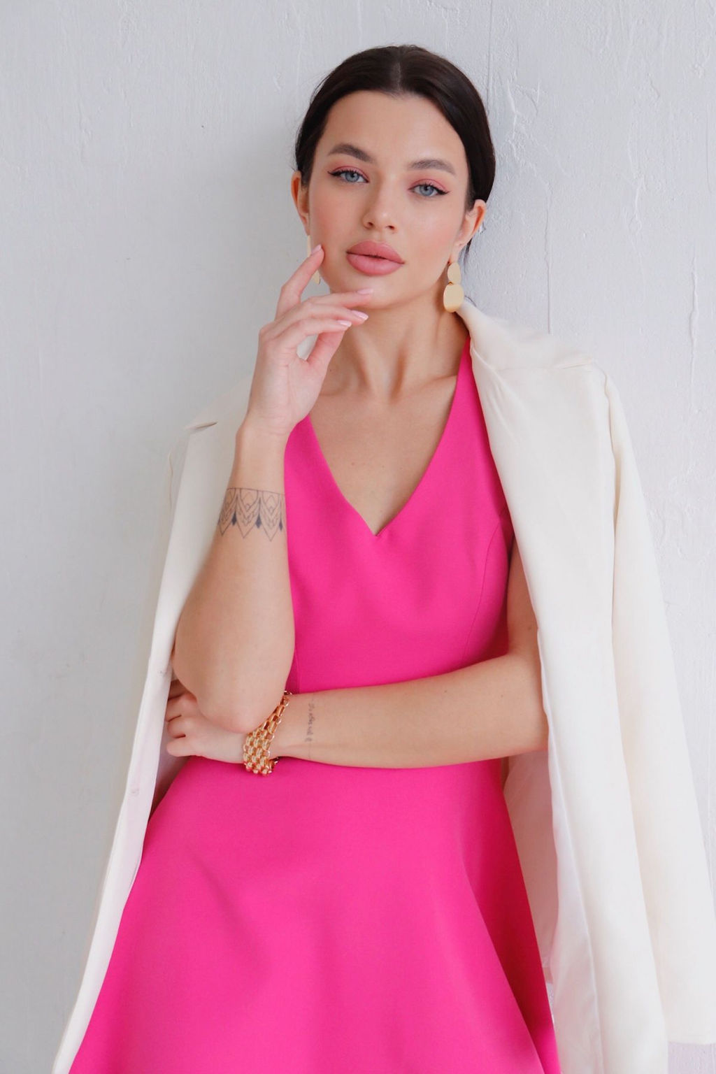 Платье розовое с расклешённой юбкой - Martichelli фото 21