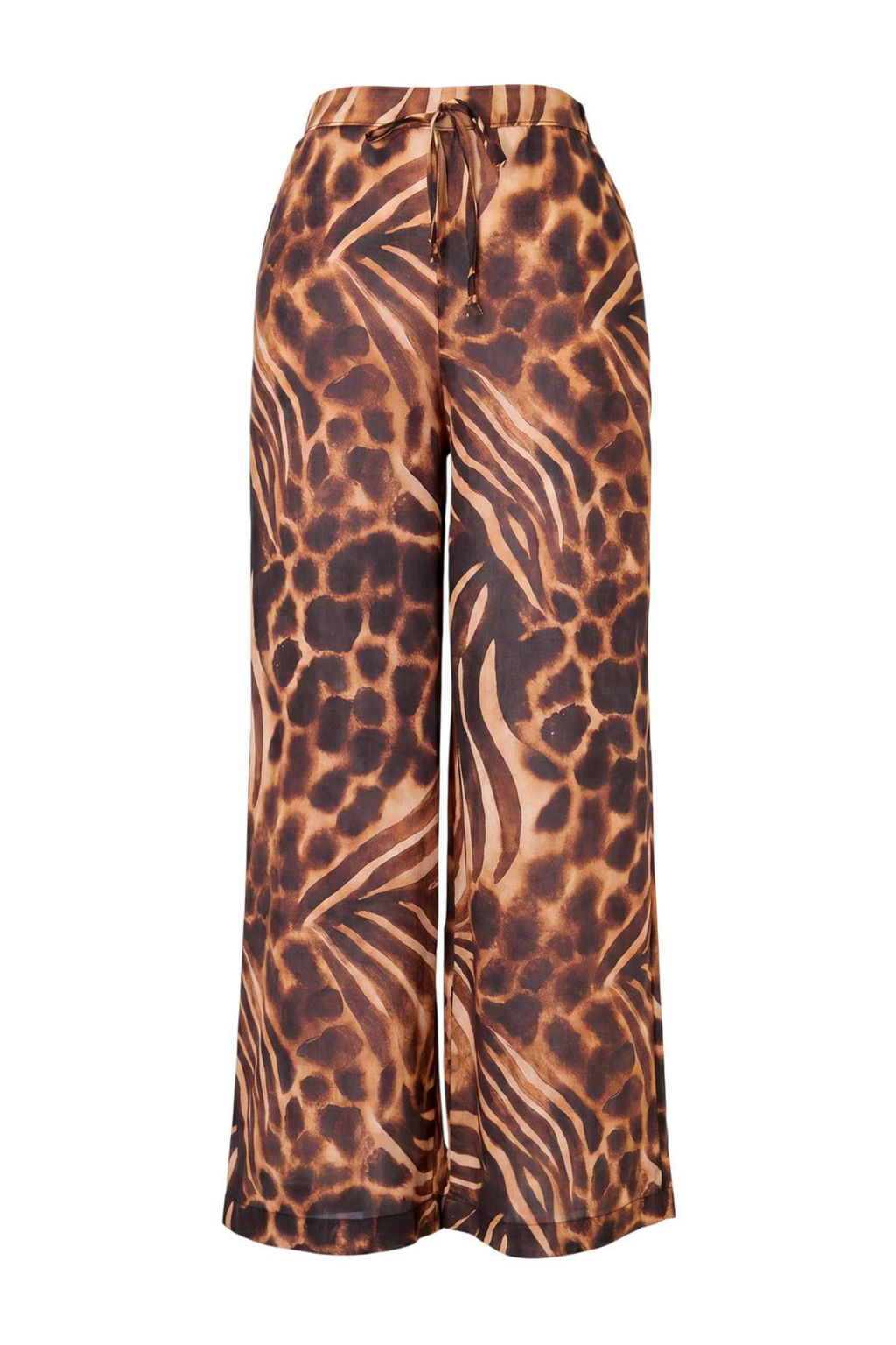 Leopar Desenli Dokuma Normal Bel 100% Pamuk Plaj Pantolon TBESS26PL00002 - Trendyolmilla фото 4