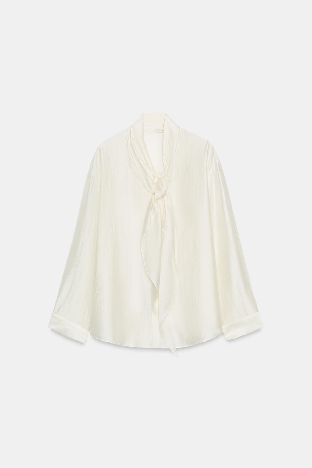 CAMISA FLUIDA LAZADAS ZW COLLECTION / Blanco - Zara фото 3