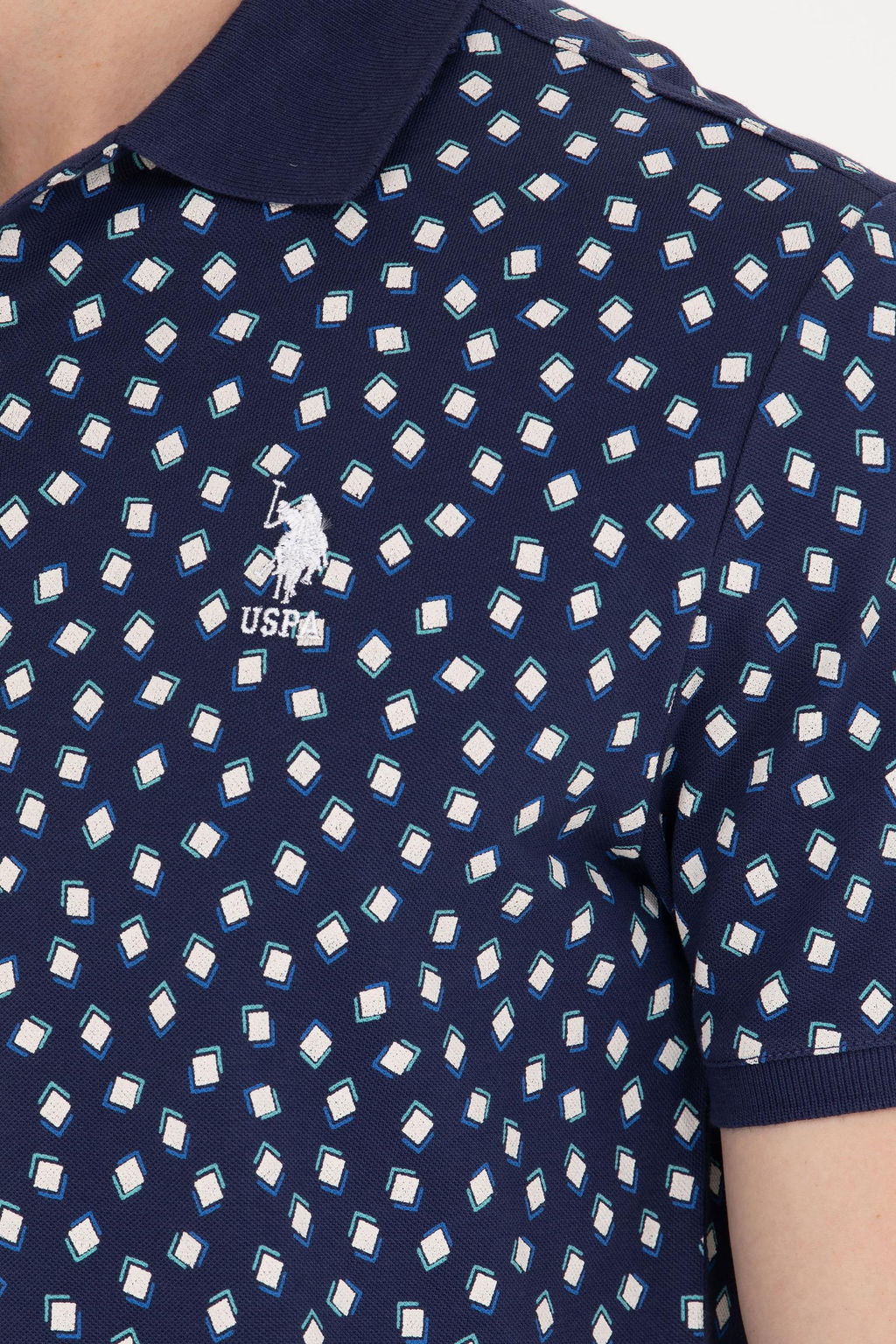 U. S. Polo Assn Мужская темно-синяя футболка с воротником-поло - U.s. polo assn фото 21