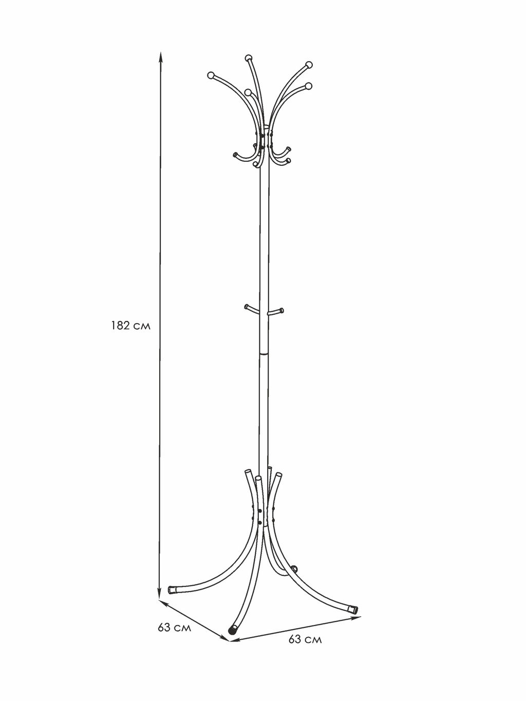 Вешалка напольная "Корона" разборная арт. ВНП 366