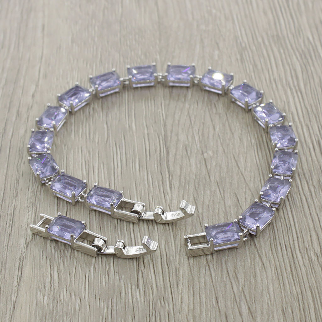 Александрит, браслет Джуди, покрытие родий, длина 17,5см - Agat77 фото 3