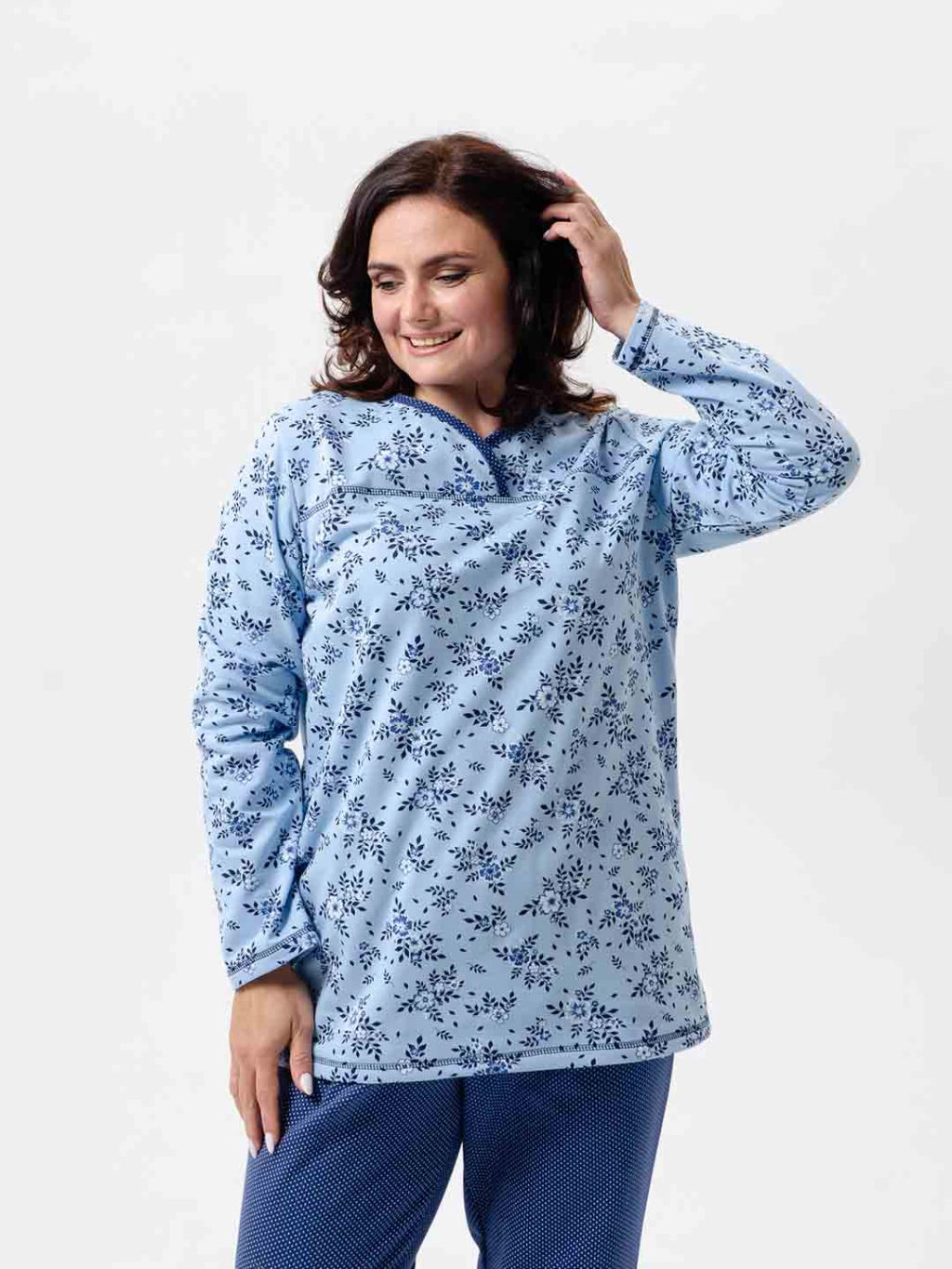 Пижама женская, цвет голубой синий