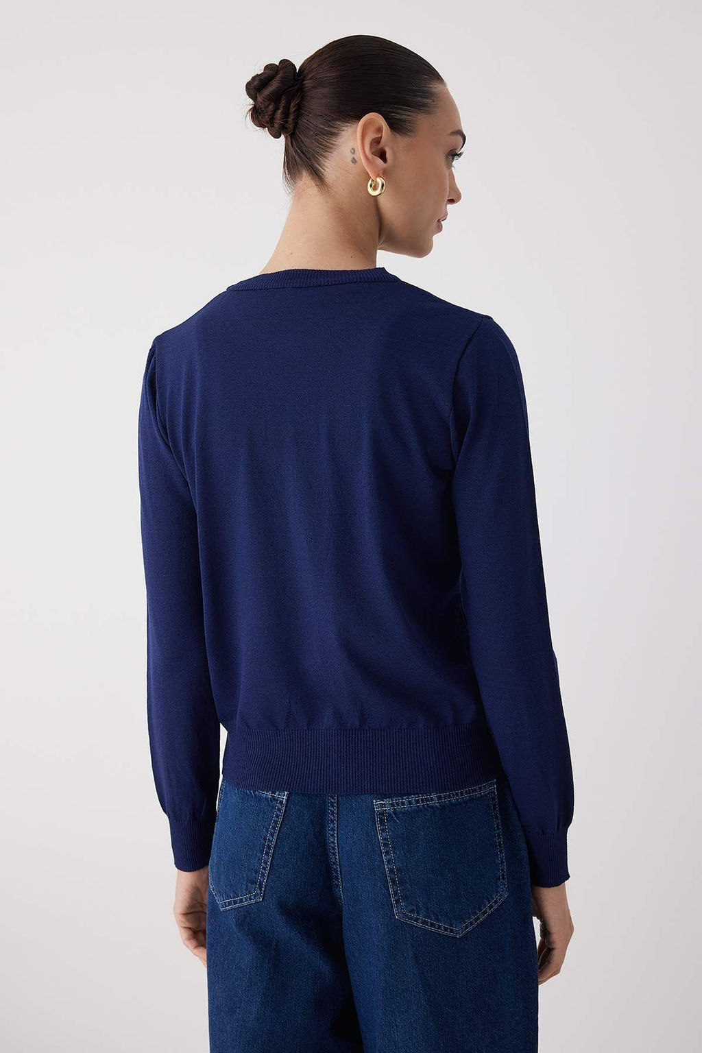 Sar? Premium/Ozel Iplik Merserize Gorunumlu Bisiklet Yaka Basic Triko H?rka TWOAW26HI00095 - Trendyolmilla фото 8