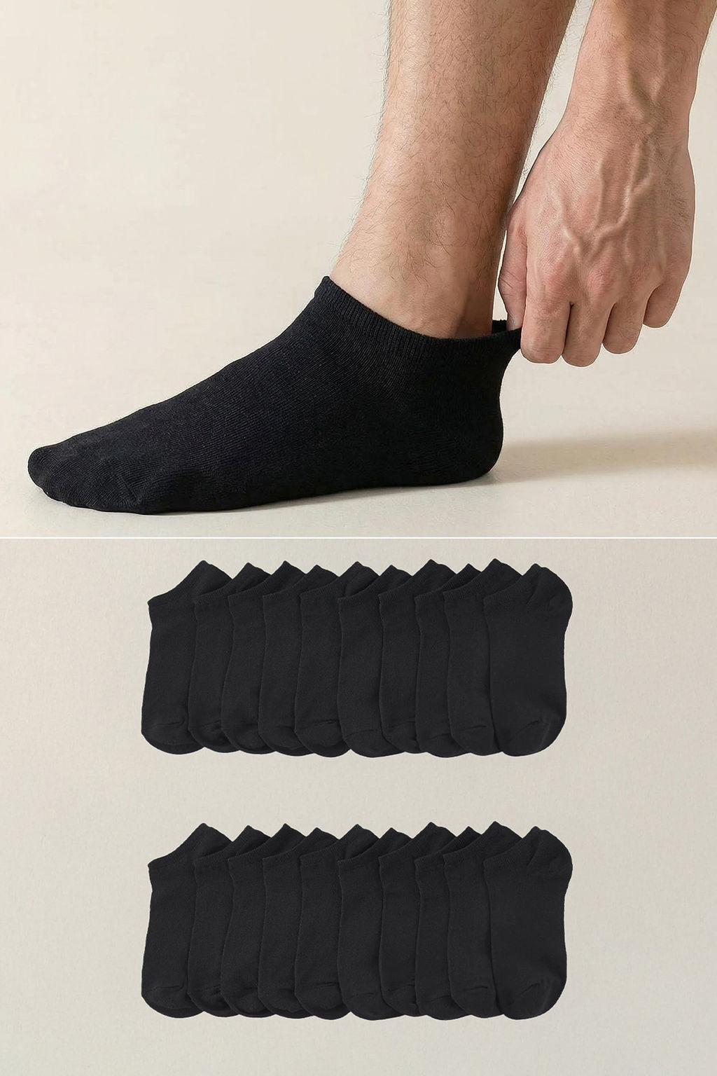 TRENDYOL MAN Siyah-Beyaz Unisex 20li Pamuklu K?sa Boy/Gorunmez/Patik Corap TMNSS25CO00018 - Trendyolmilla фото 10