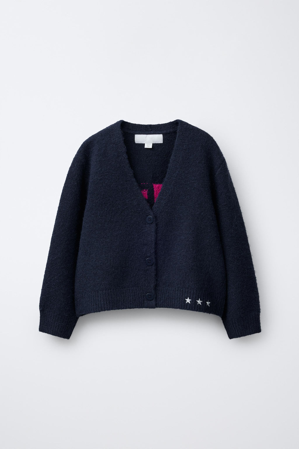 CONTRAST TEXT CARDIGAN