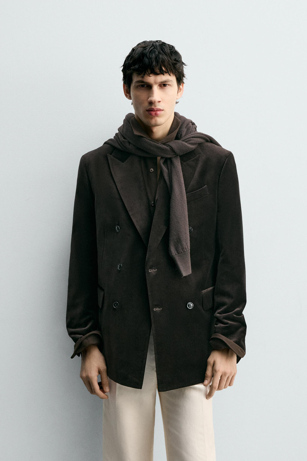 REGULAR FIT VELVET BLAZER - Zara фото 2