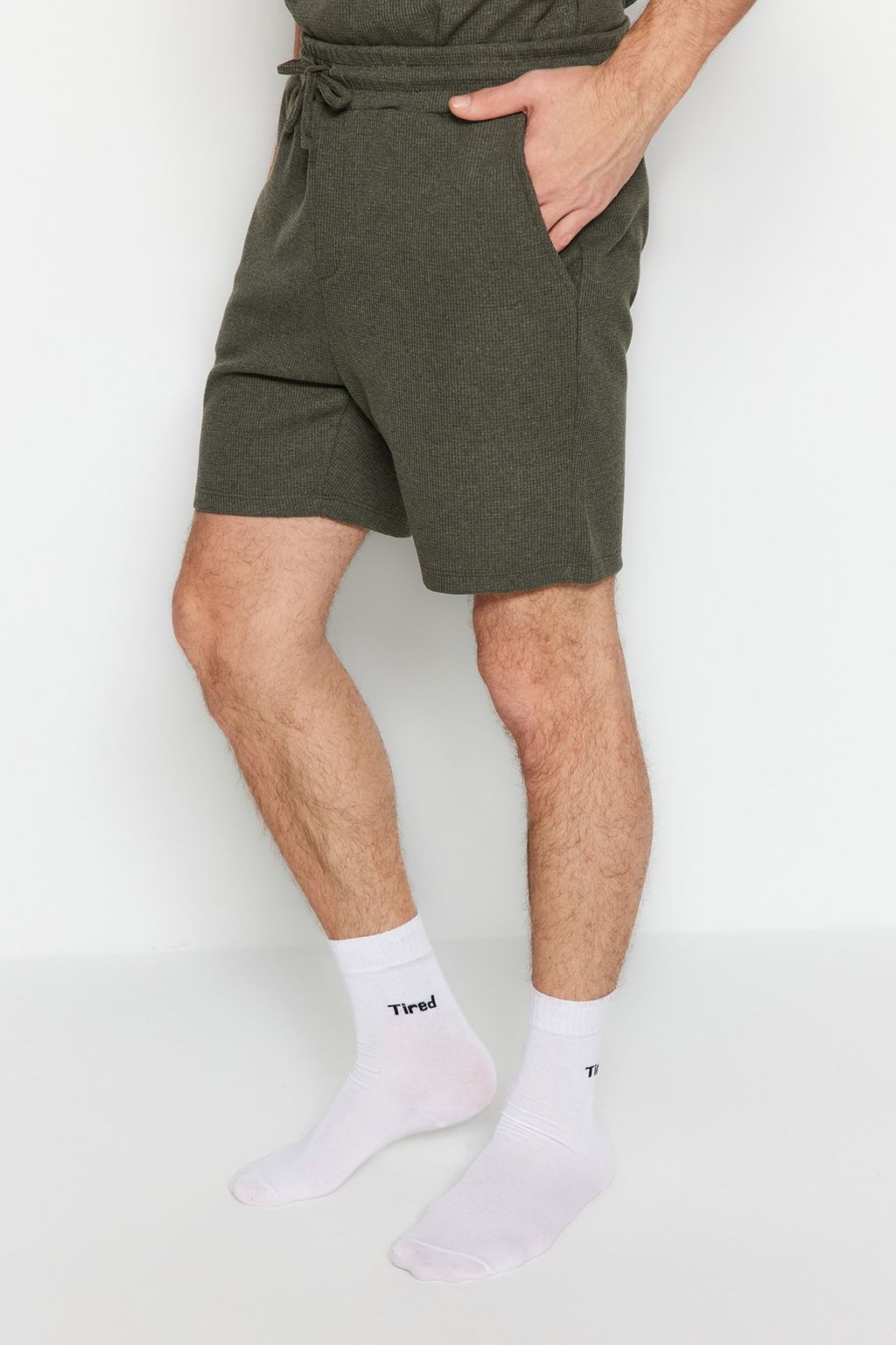 TRENDYOL MAN Siyah Regular Fit Sortlu Pijama Tak?m? TMNSS23PT00036 - Trendyolmilla фото 10