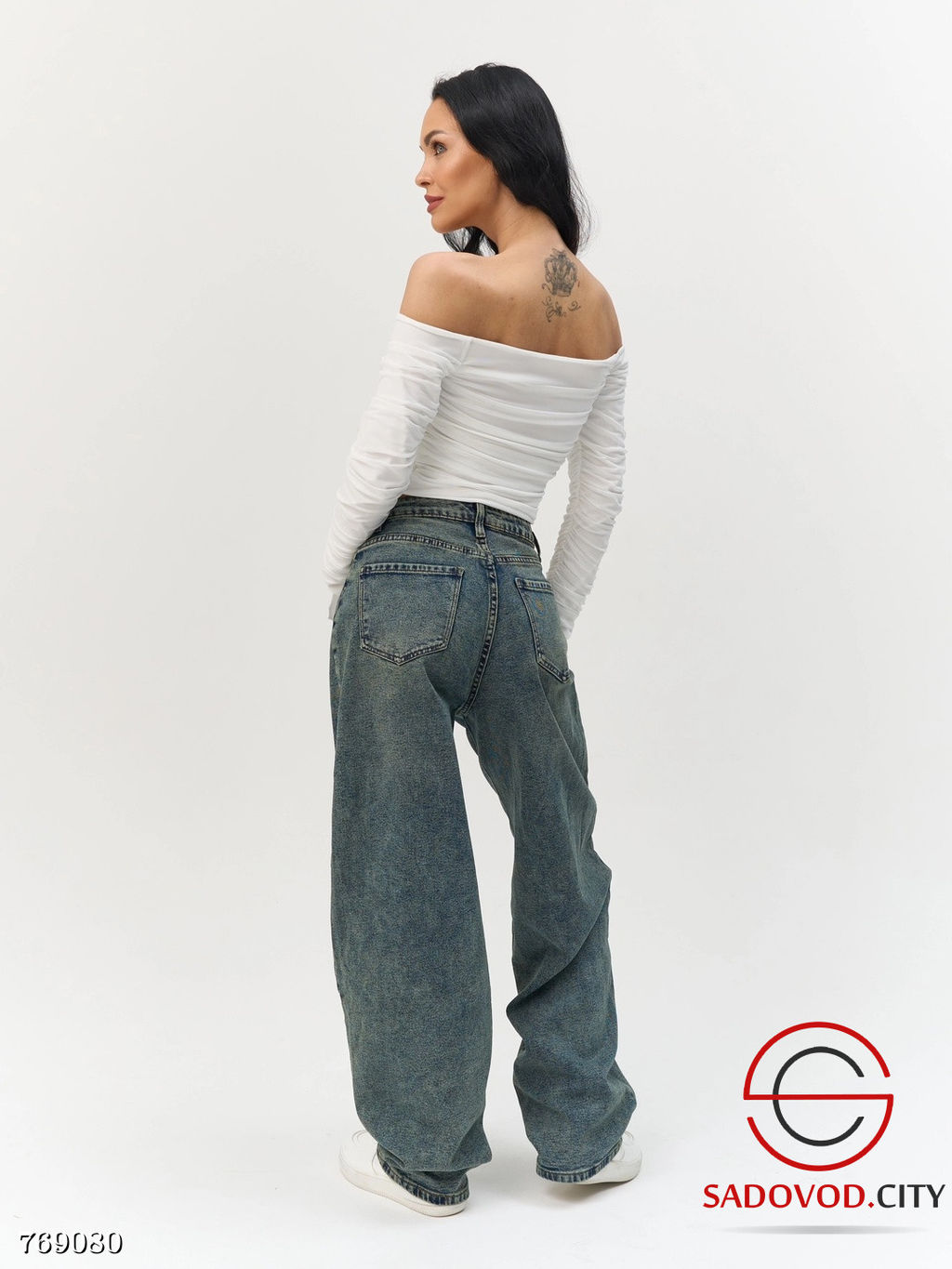 Джинсы багги стрейч женские - Bruno фото 4