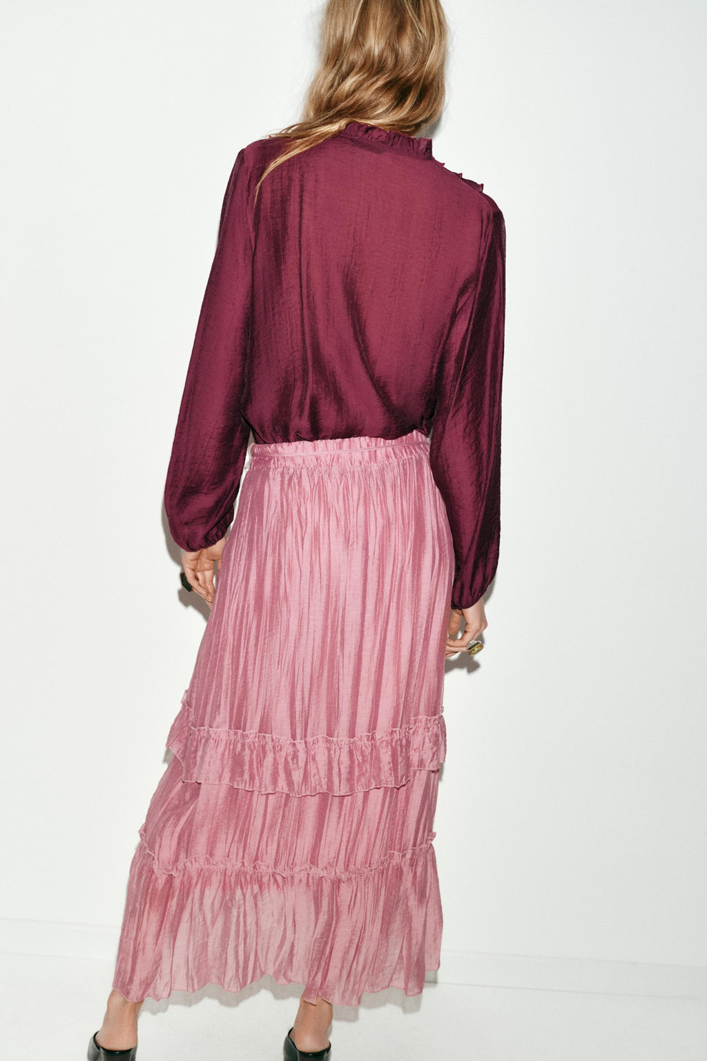 RUFFLED MIDI SKIRT - Zara фото 16