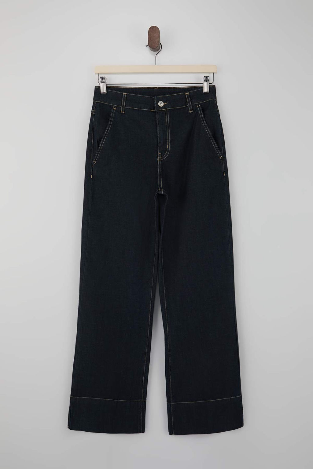 Koyu Mavi Cep Detayl? Yuksek Bel Ekstra Esnek Wide Leg Jeans TWOSS26JE00019 - Trendyolmilla фото 5