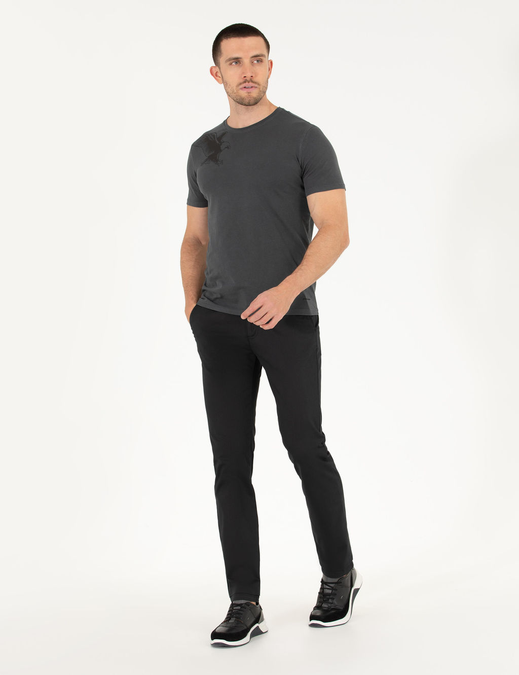 Siyah Regular Fit Kanvas Pantolon - Pierre cardin фото 10