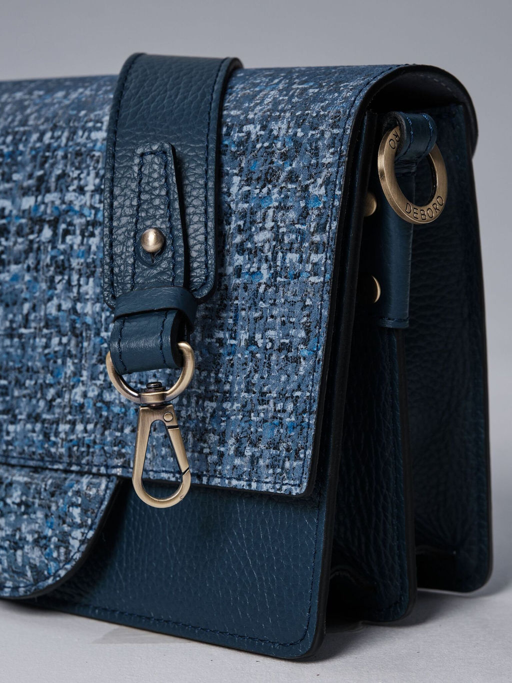 Сумка кожаная Deboro 30574 синяя волна