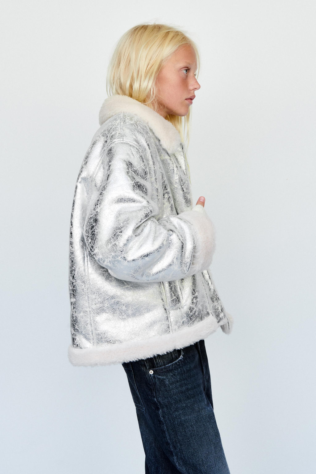 METALLIC DOUBLE-FACED JACKET - Zara фото 10