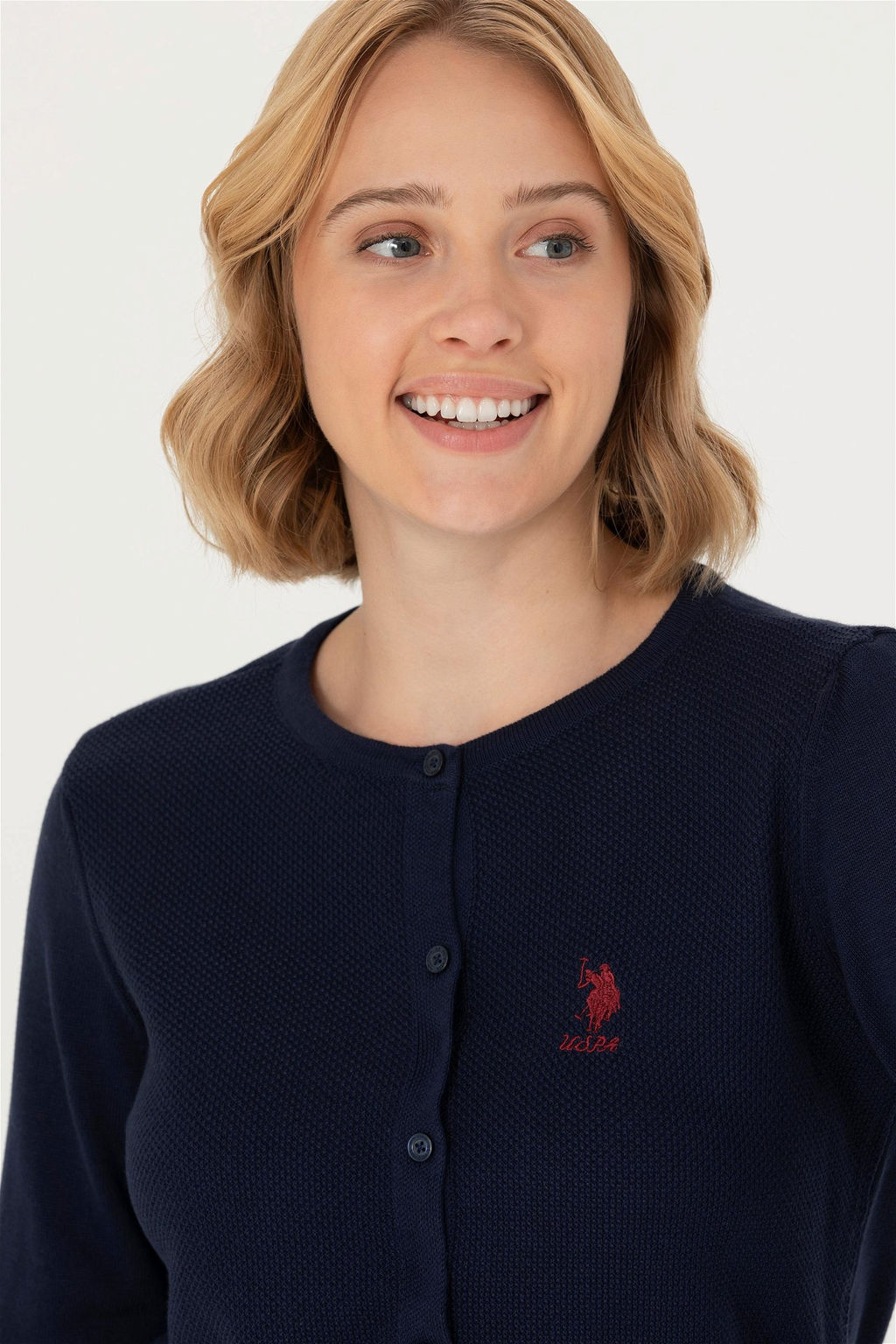 U. S. Polo Assn Женский темно-синий базовый трикотажный кардиган - U.s. polo assn фото 9