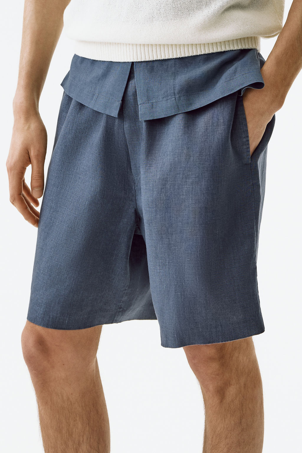 Pantal?n corto de lino Relaxed Fit - H&m фото 6