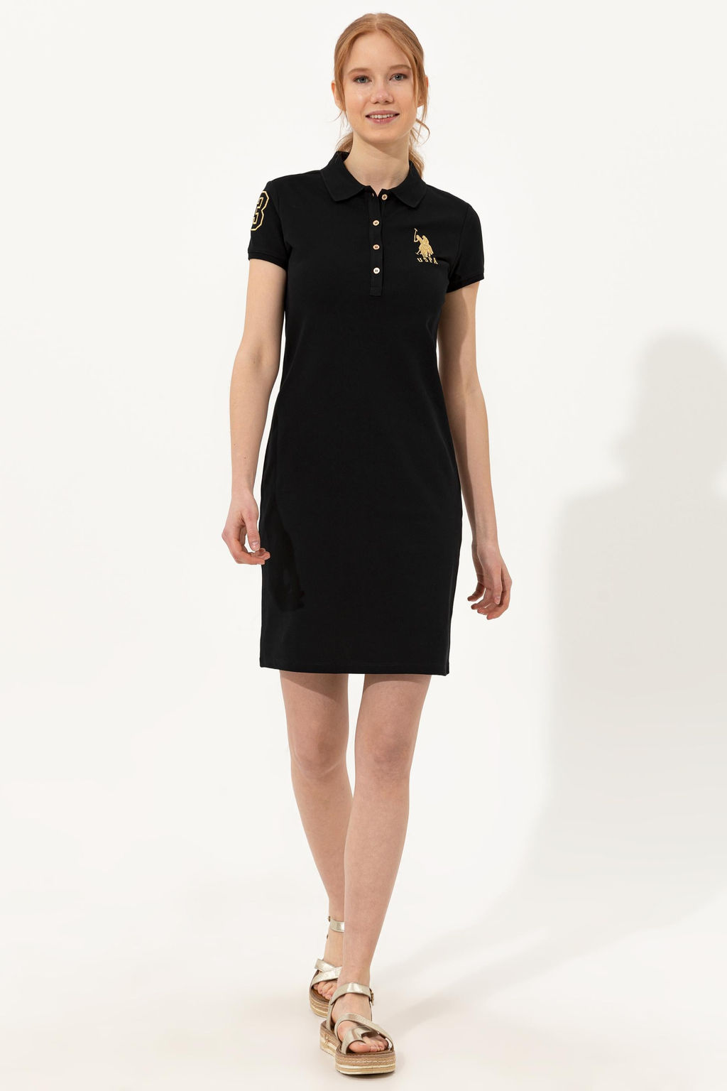 Женское черное вязаное платье - U.s. polo assn фото 7
