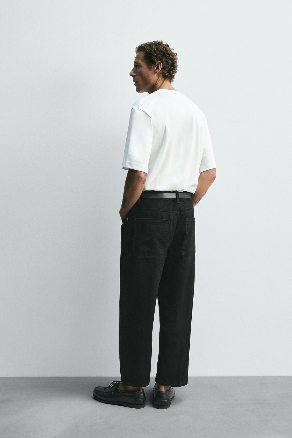 TAPERED WIDE-LEG JEANS - Zara фото 3