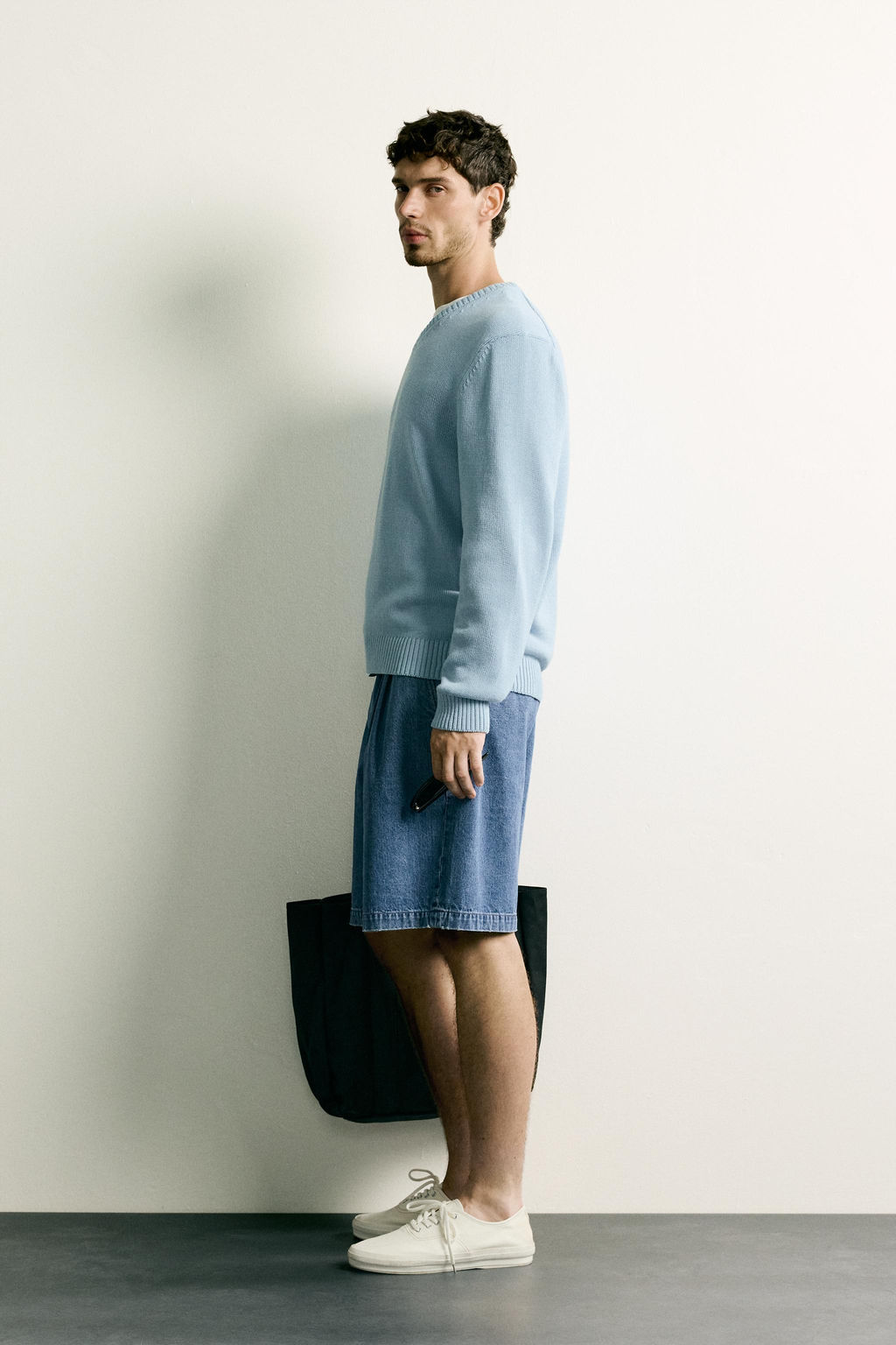 JERSEY REGULAR FIT ALGOD?N - LINO / Azul claro