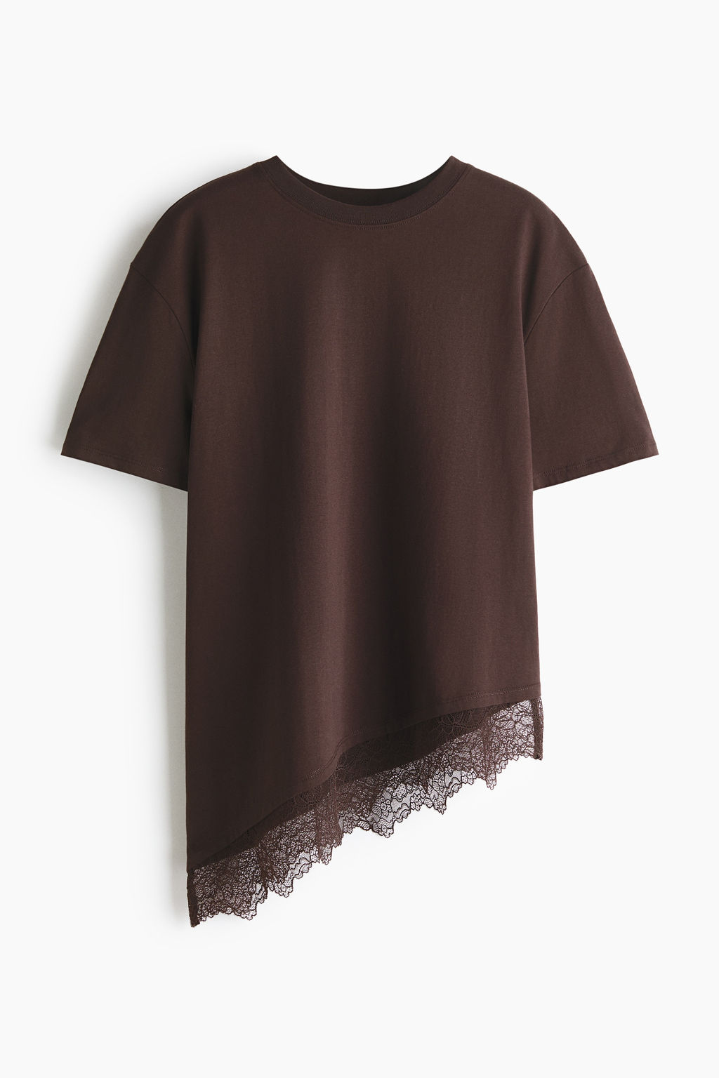 Camiseta con bajo asim?trico de encaje - H&m фото 3