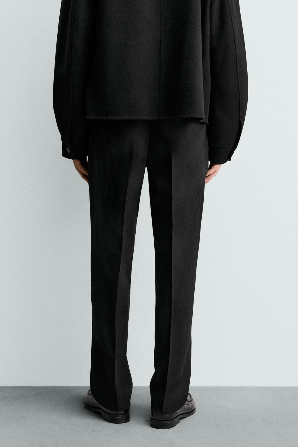 PANTAL?N CHINO 100% LANA ORIGINS / Negro - Zara фото 12