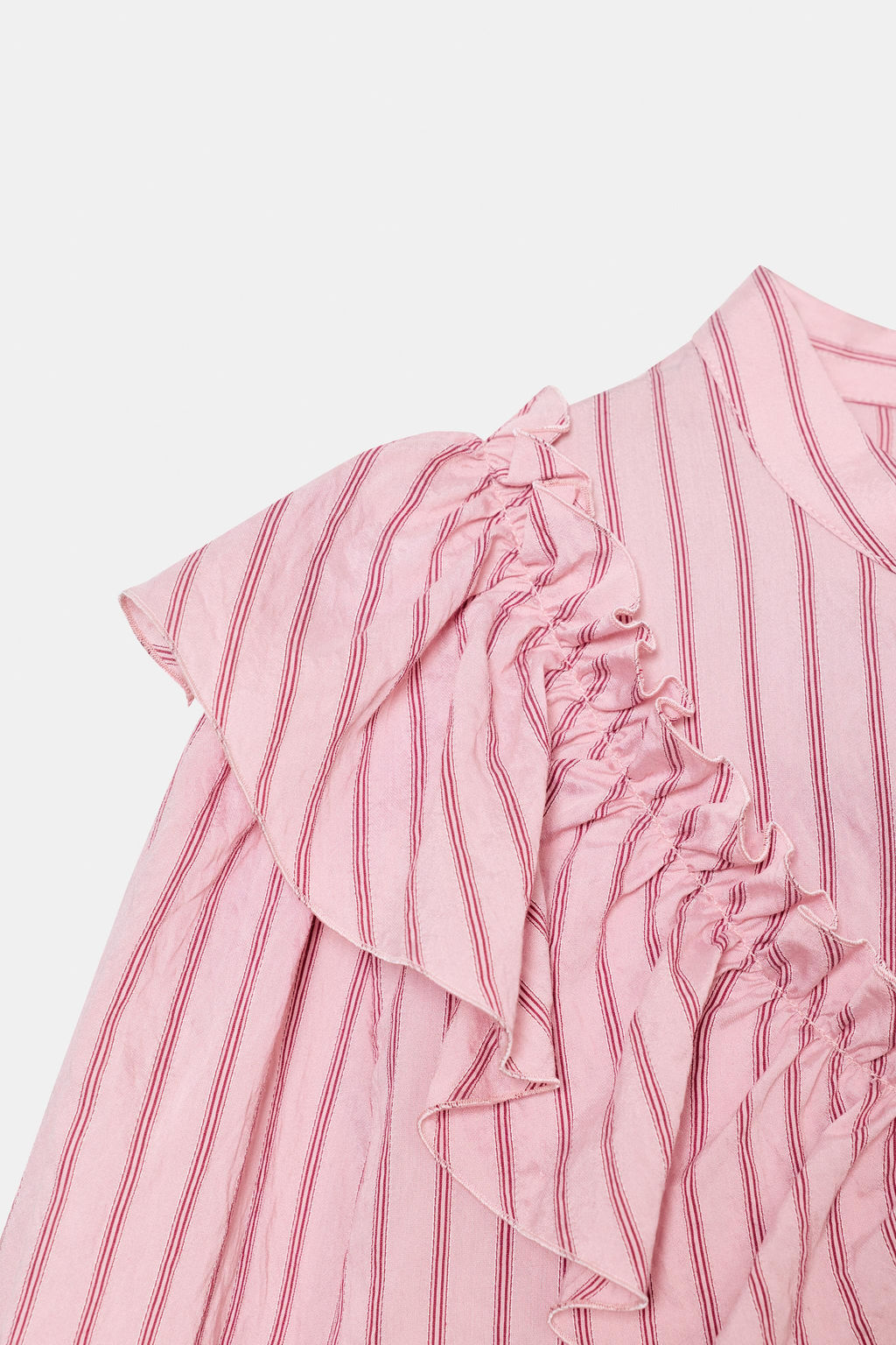 STRIPED SHIRT WITH RUFFLES - Zara фото 8