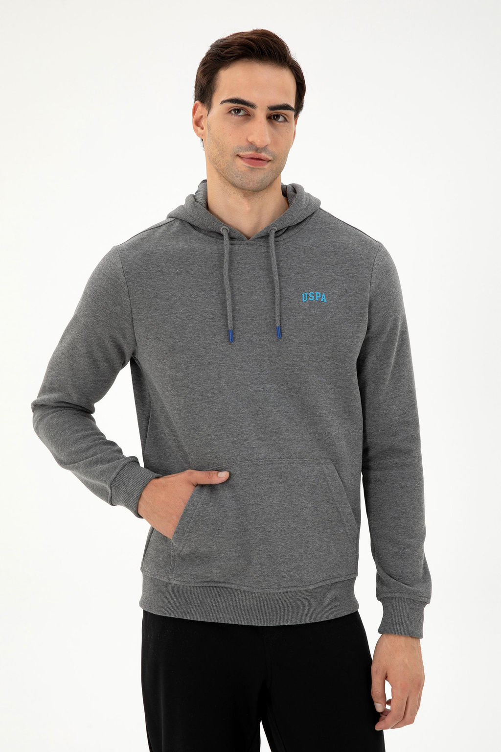 Мужской базовый свитшот антрацитовый меланж - U.s. polo assn фото 3