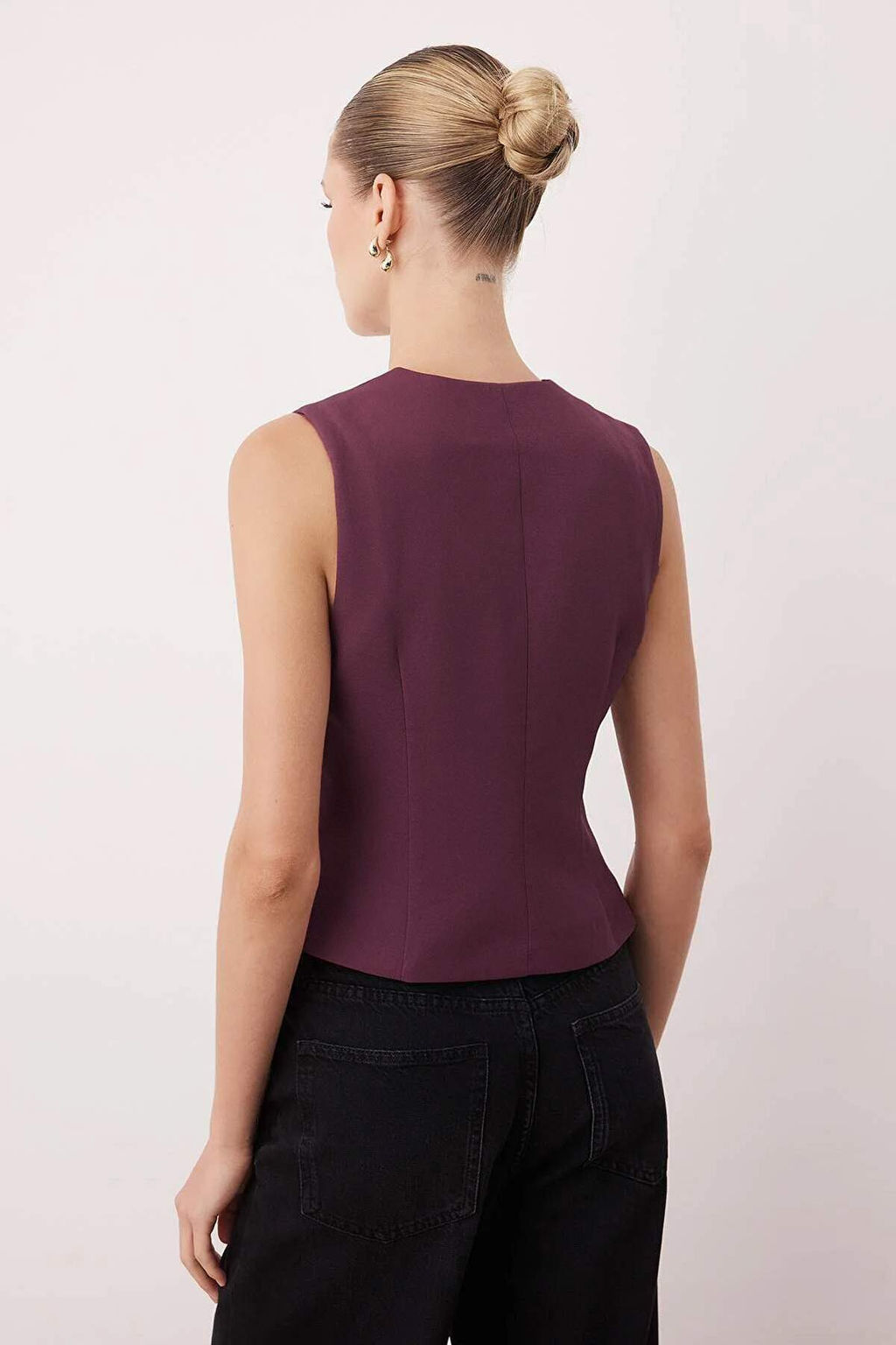 Siyah Dugme Aksesuarl? Astarl? Yelek TWOAW26YE00045 - Trendyolmilla фото 8