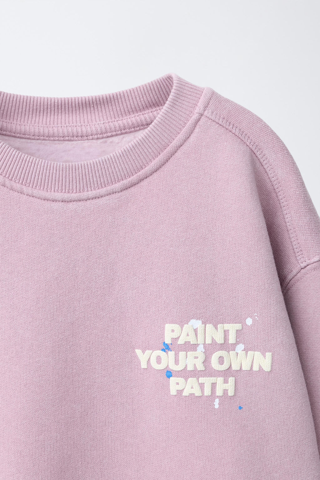 SUDADERA EFECTO LAVADO TEXTO / Rosa pastel - Zara фото 4