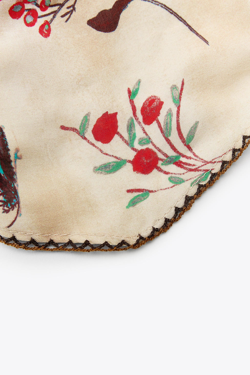 BANDANNA WITH EMBROIDERED FLORALS AND LACE TRIM - Zara фото 6