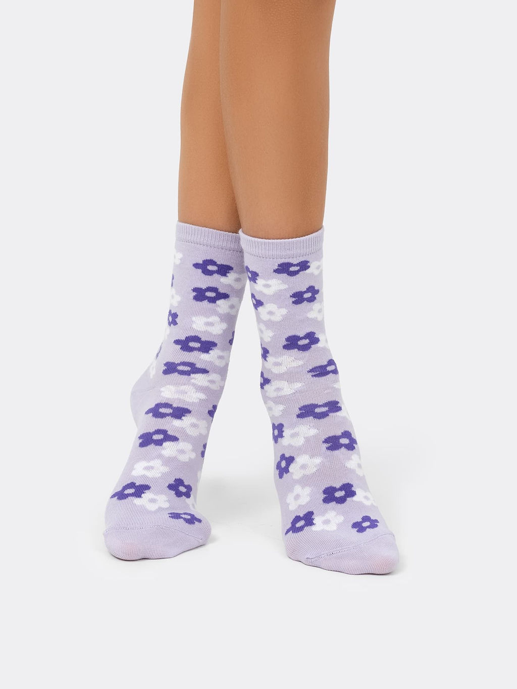 Цена за 5 пар! Детские высокие носки с рисунком в виде цветочков - Mark formelle фото 2