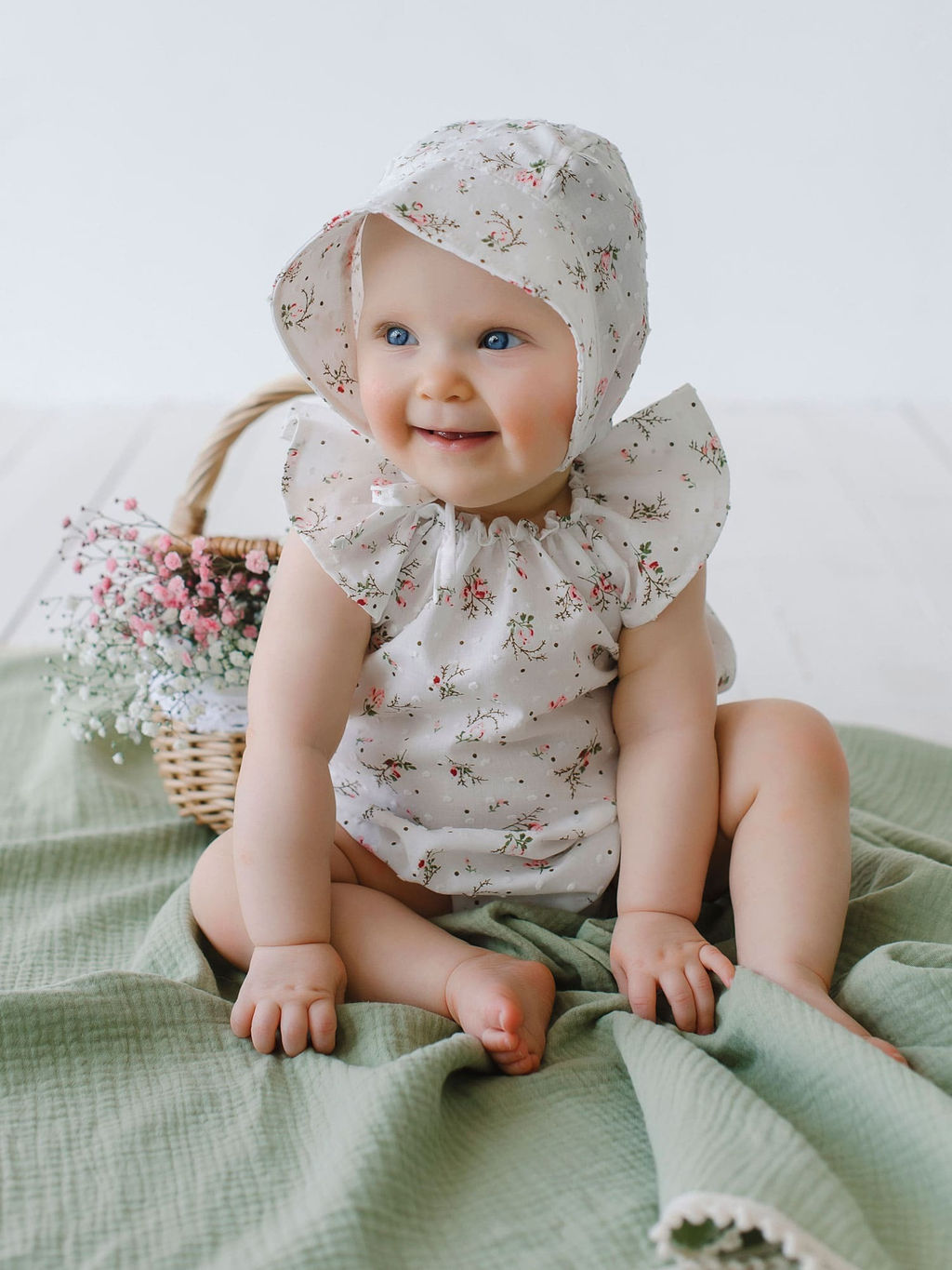 Чепчик хлопковый Розы 0+ - Bungly фото 6