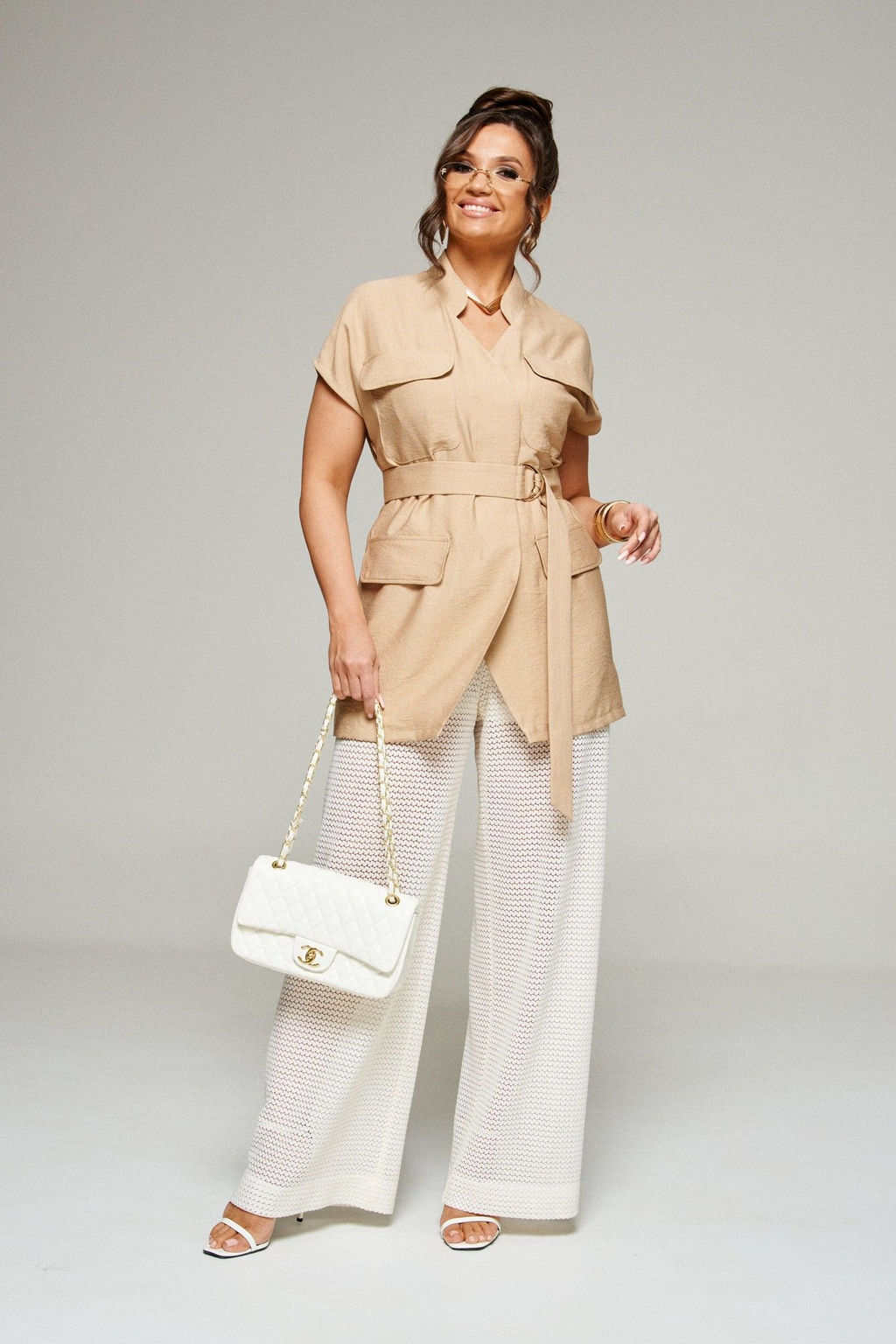 Костюм 6328 бежевый, Брюки, Жакет