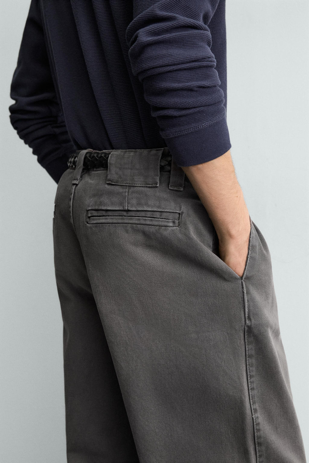PANTAL?N CHINO RELAXED FIT LAVADO / Gris - Zara фото 6
