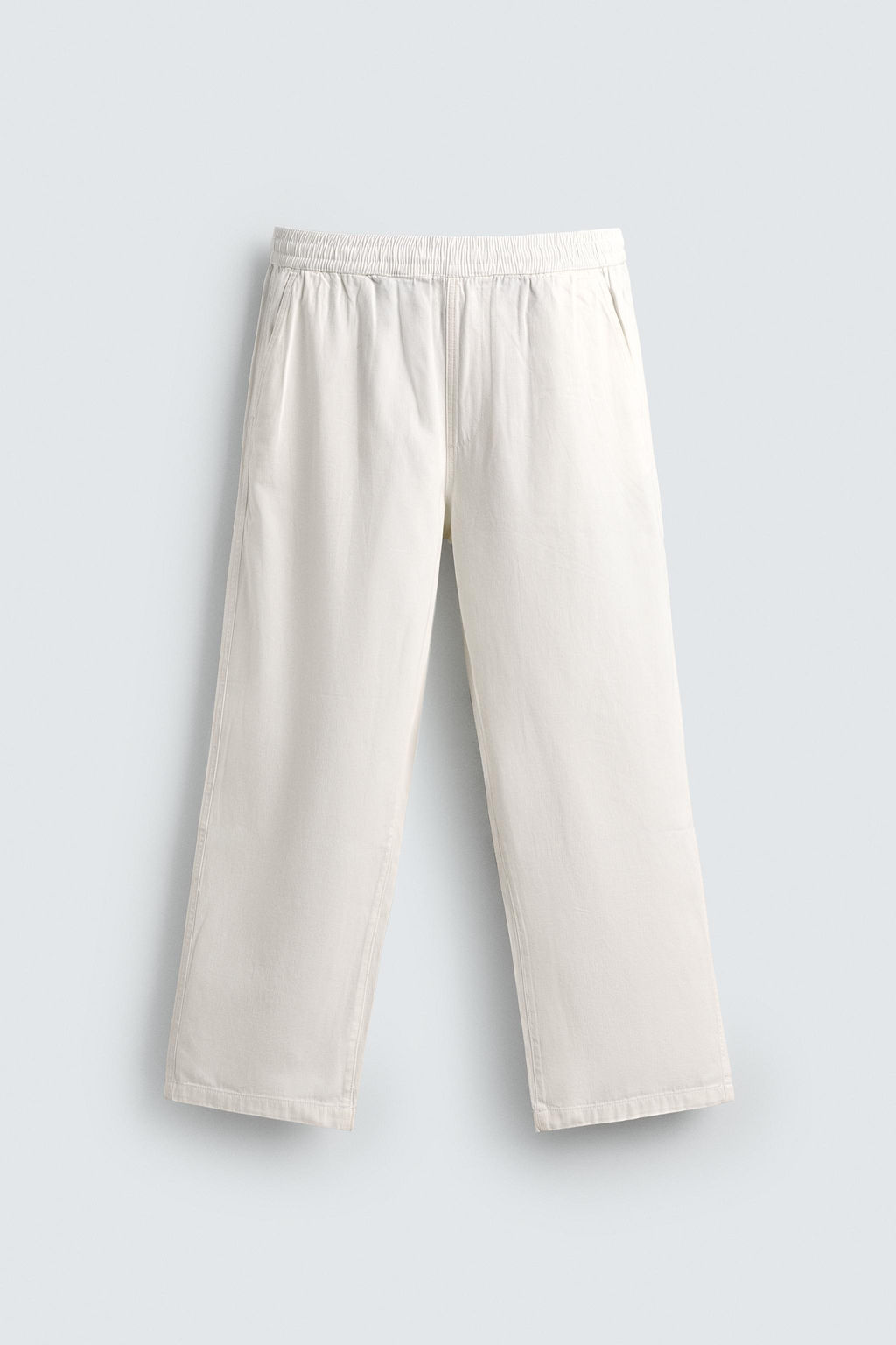 PANTAL?N RELAXED FIT ESPIGA / Blanco