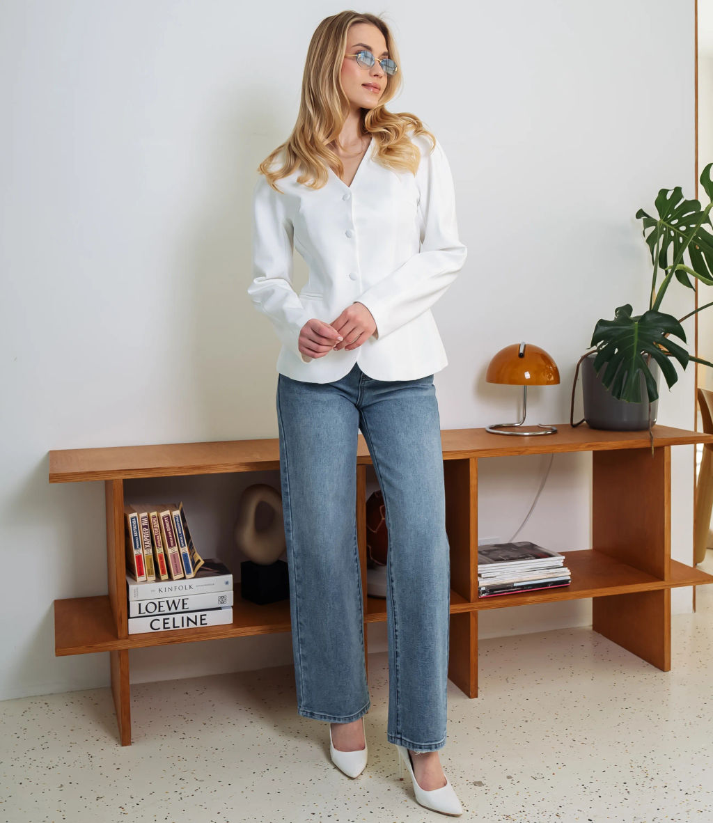 Жакет #КТ2905 (1), молочный - Dommod фото 4