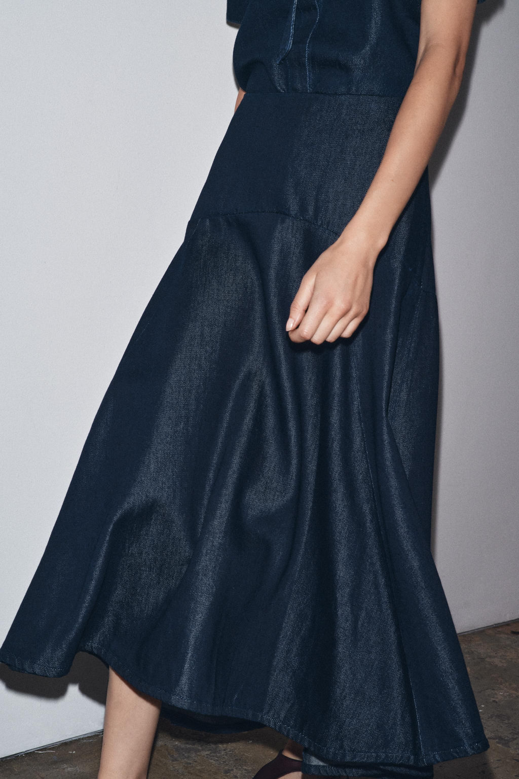ZW COLLECTION DENIM MIDI SKIRT