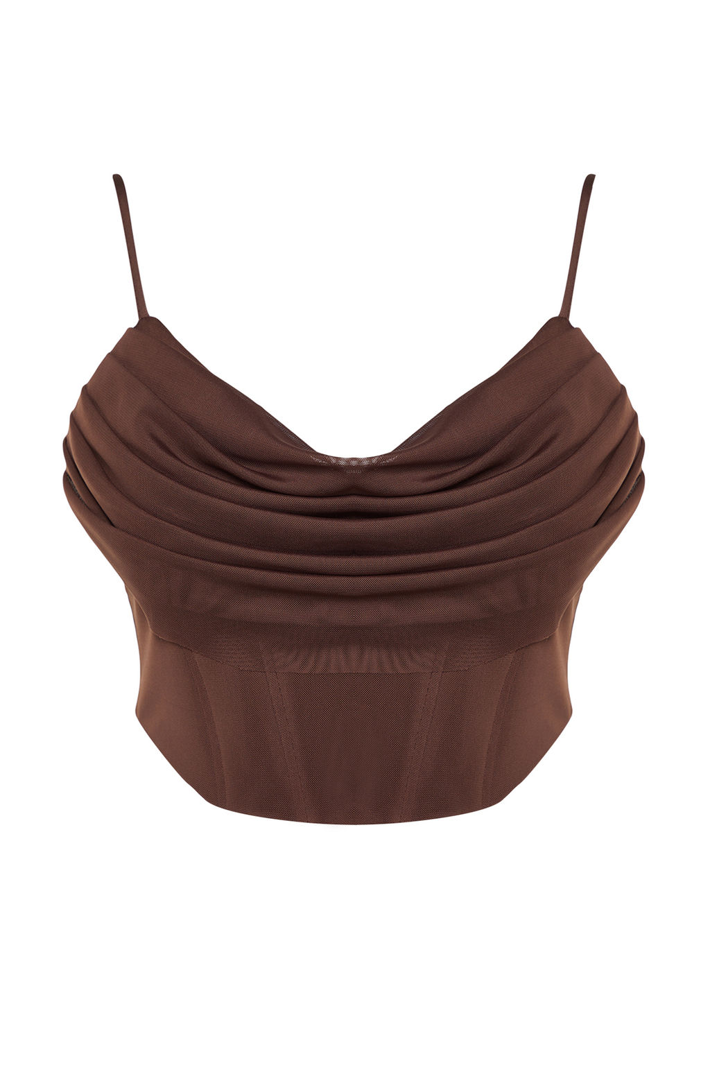 Trendyolmilla Kahverengi Korse Detayl? Orme Tul Bluz TPRSS24BZ00003
