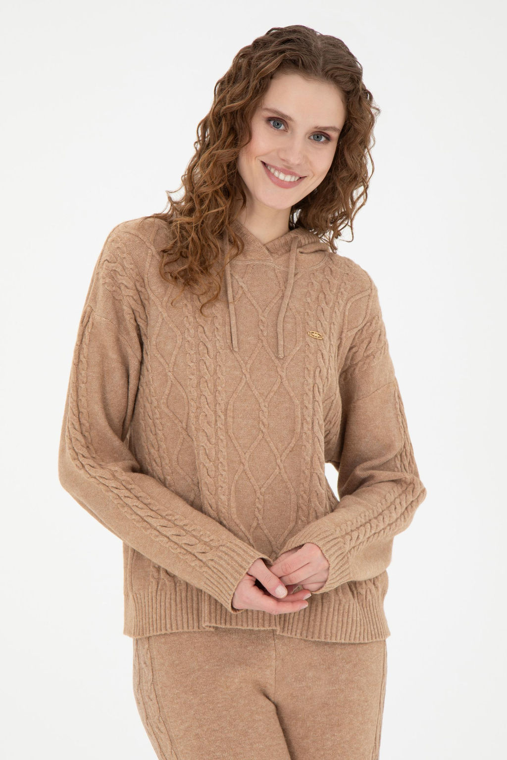 Женский свитер песочного меланжа - U.s. polo assn фото 10