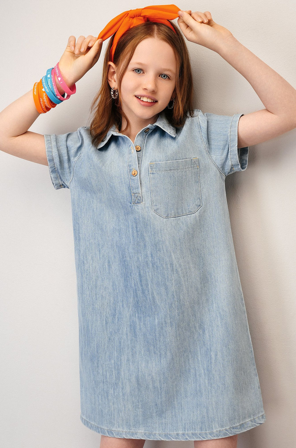 Джинсовое платье с коротким рукавом для девочки Happyfox - Happy fox фото 2
