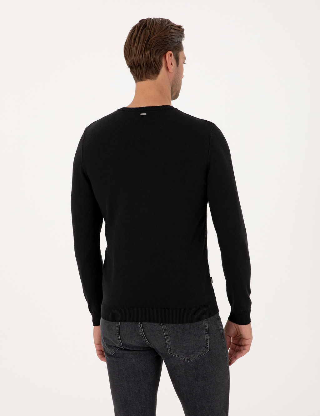 Siyah Slim Fit Bisiklet Yaka Triko Kazak - Pierre cardin фото 5